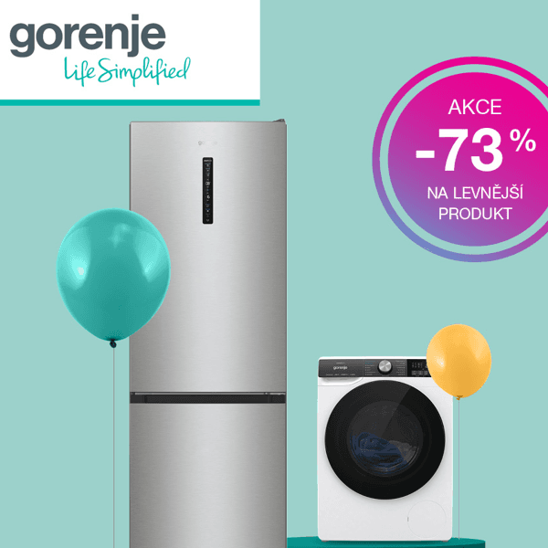 Gorenje - sleva 73% na druhý produkt